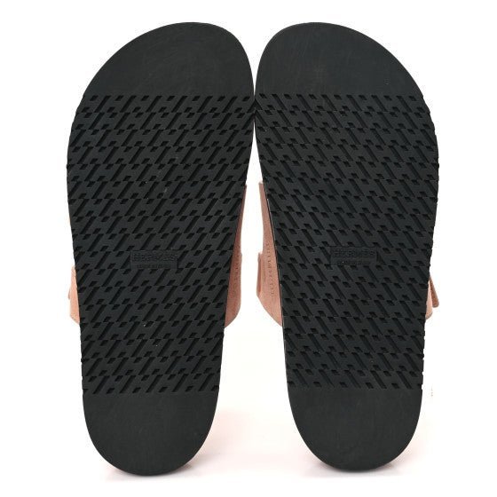 Hermes Suede Goatskin Womens Chypre Sandals Nude - Image 3