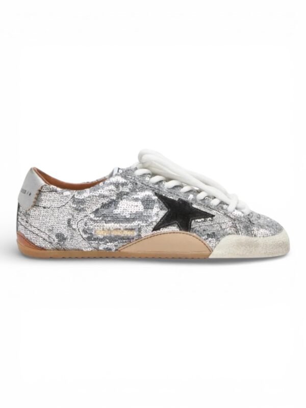 Golden goose true star silver glitter black star