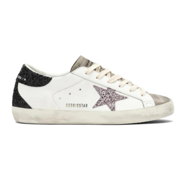 Golden Goose Super Star – White Black Cream Glitter