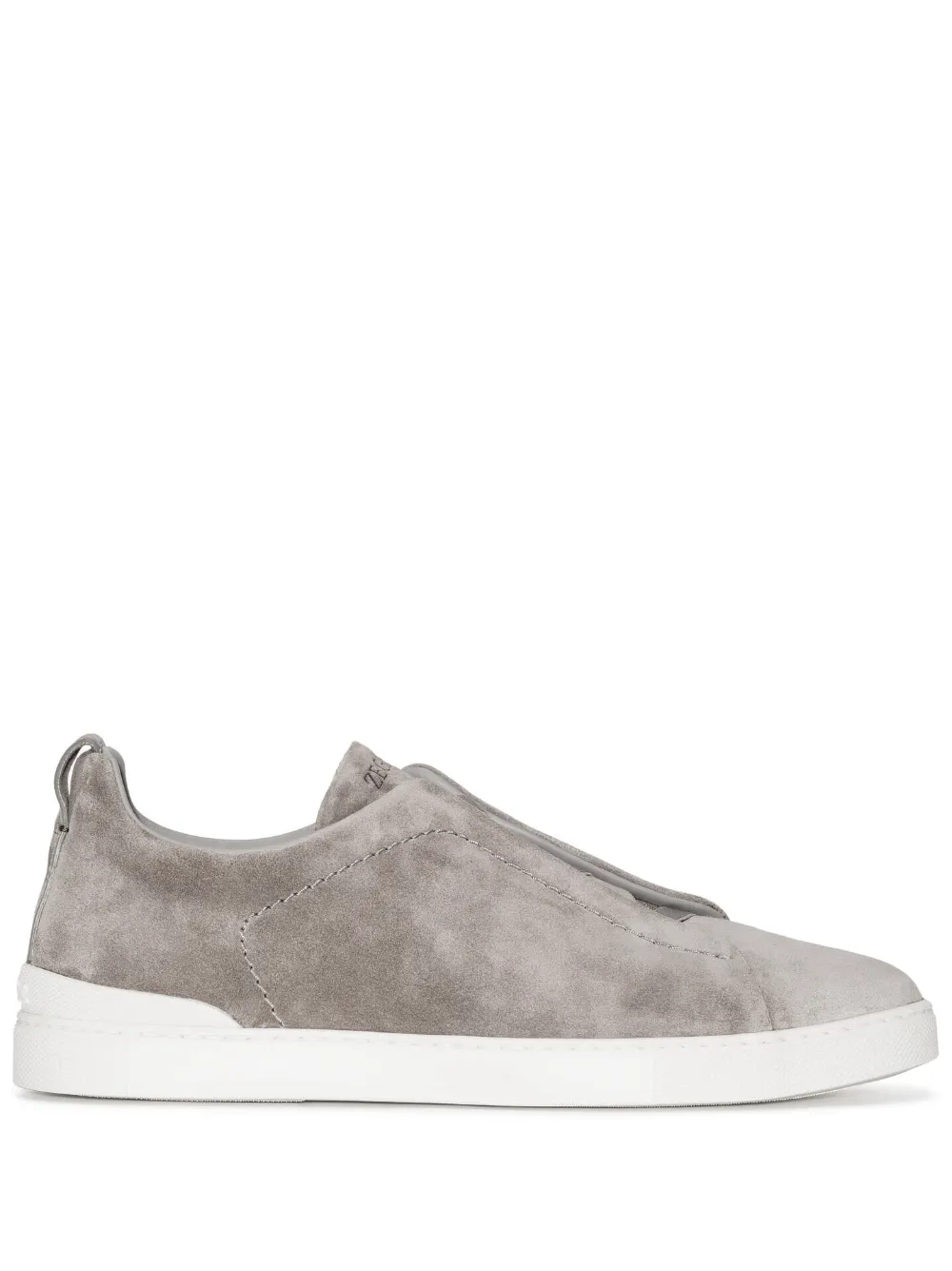 Zegna GREY MÉLANGE SUEDE TRIPLE STITCH SNEAKERS