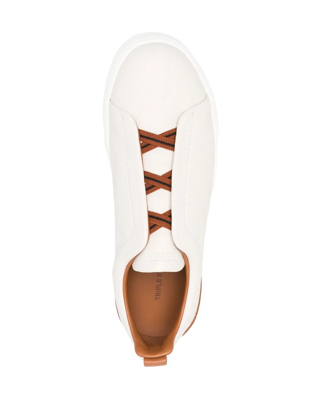Zegna OFF WHITE DEERSKIN TRIPLE STITCH SNEAKERS - Image 4