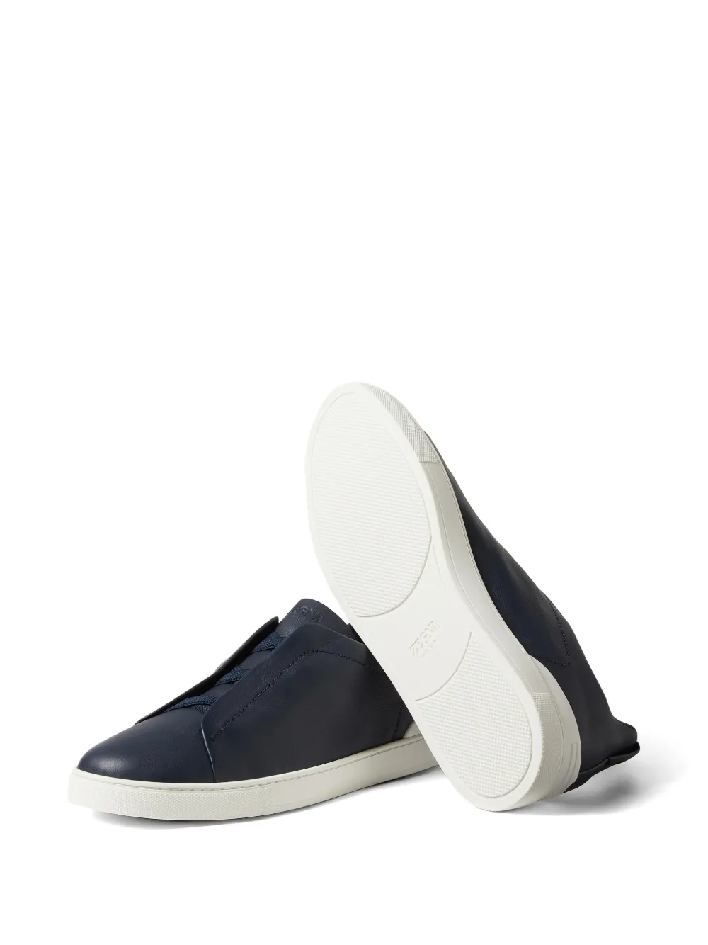 Zegna BLUE TRIPLE STITCH SECONDSKIN SNEAKERS - Image 4