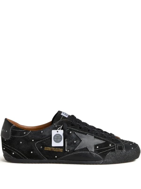 Golden Gosse True-Star in black suede Swarovski crystals black