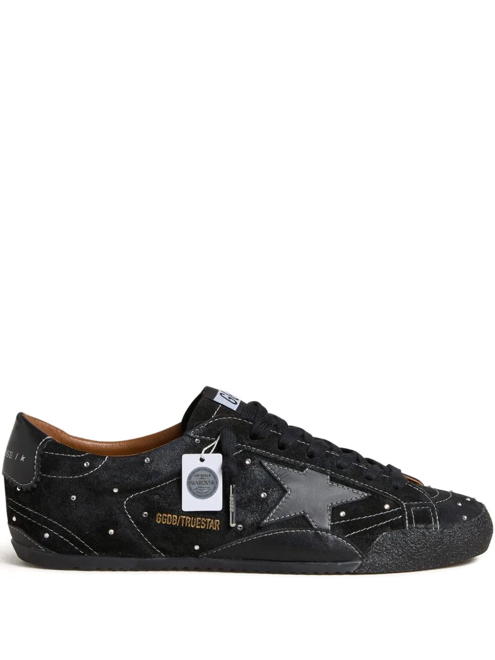 Golden Gosse True-Star in black suede Swarovski crystals black