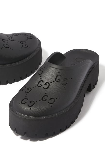 Gucci Perforated Rubber Platform Sandals - Image 2