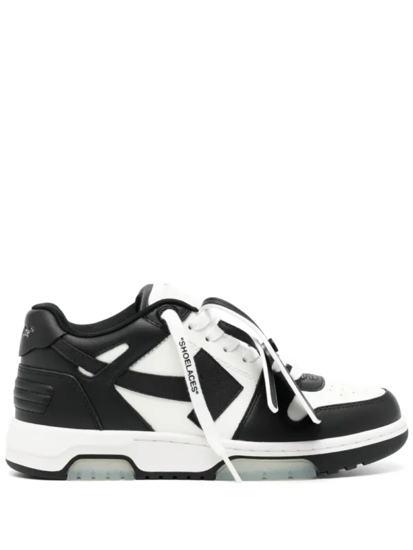 OFF-WHITE Out Of Office OOO Low Tops White Black White