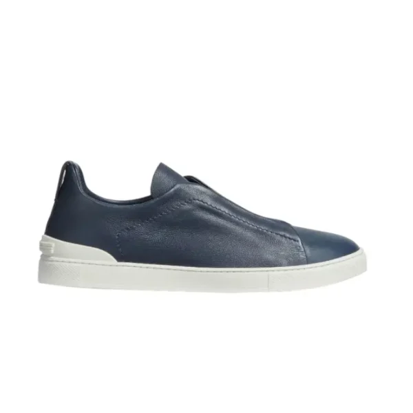 Zegna BLUE TRIPLE STITCH SECONDSKIN SNEAKERS