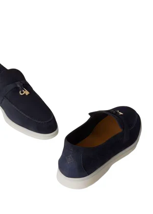 Loro Piana Summer Charms Walk Loafer Suede Ocean Heart - Image 5