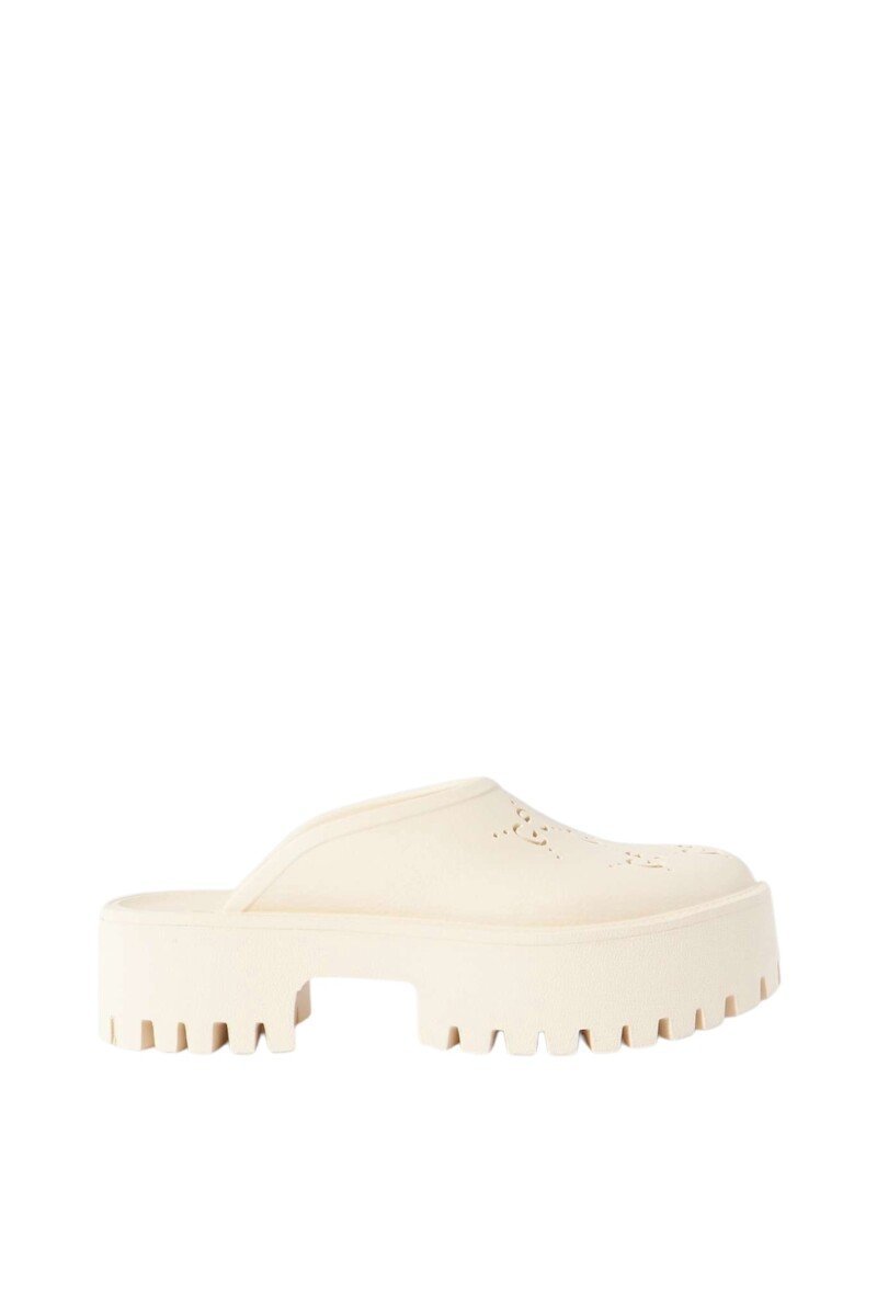 Gucci Elea perforated rubber platform mules