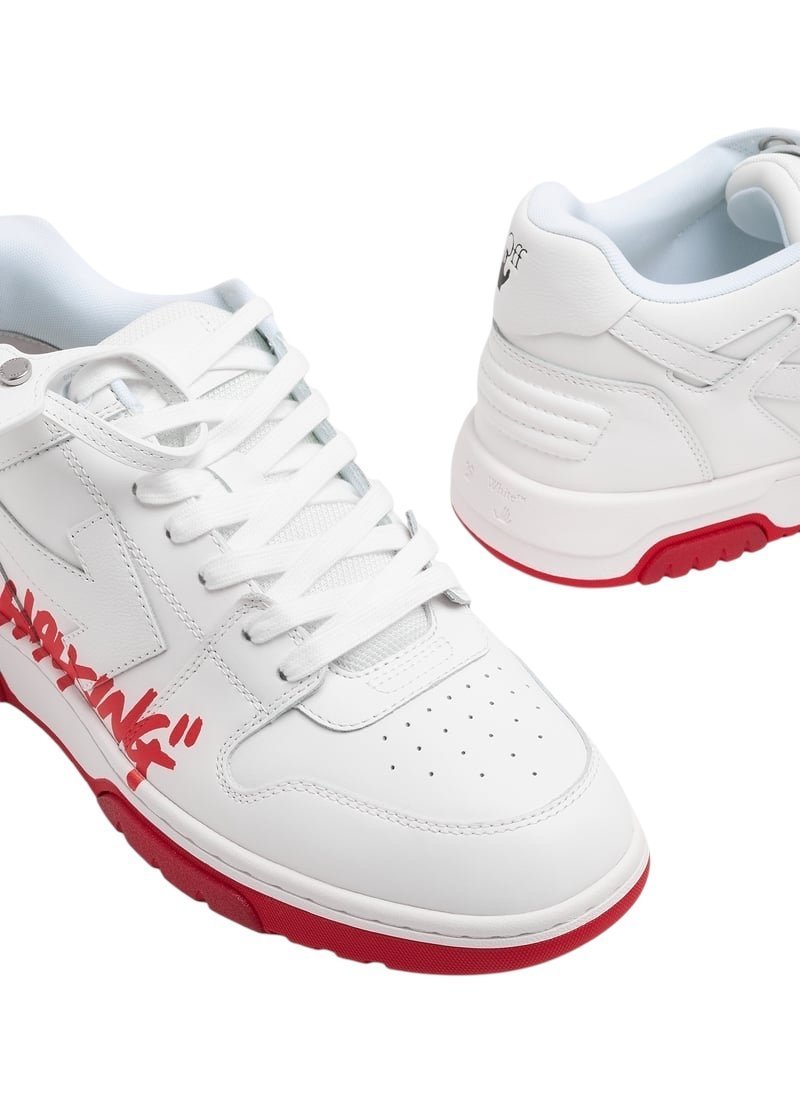 OFF-WHITE Out Of Office "OOO" Low Tops For Walking White Red SS22 - Image 3