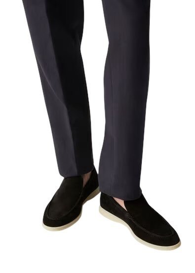Loro Piana Summer Walk Loafer Suede Black - Image 5