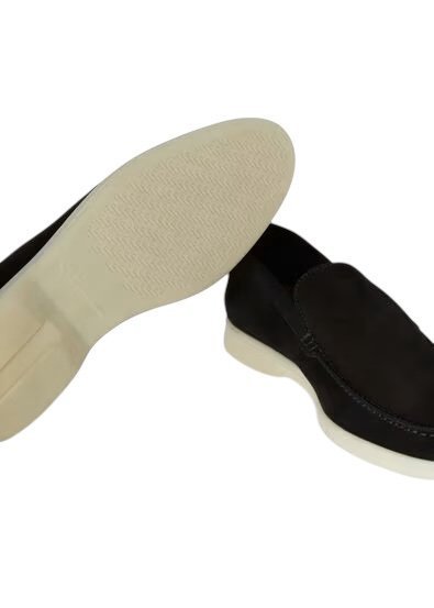 Loro Piana Summer Walk Loafer Suede Black - Image 6