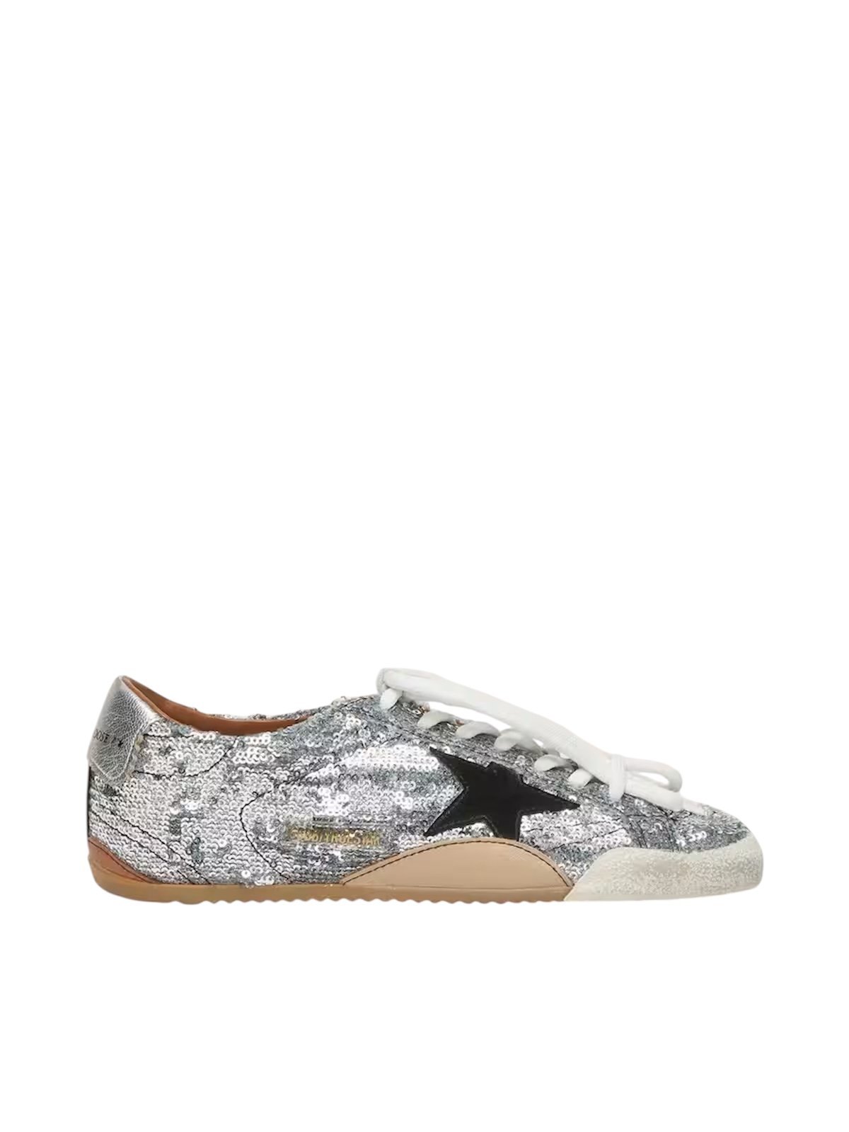 Golden Gosse True-Star silver sequins black star silver leather heel tab